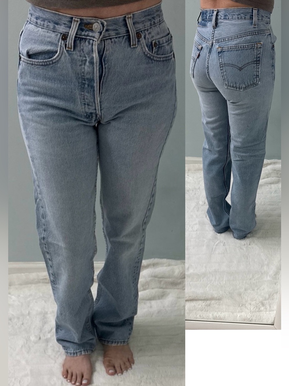 Vintage Levis 501 Jeans Faded Blue Wash Size 24 25